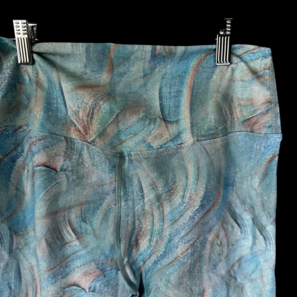 Evolution And Creation Watercolor Print Crop Leggings Sz XL - Picture 5 of 7